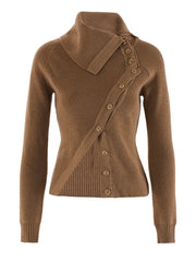 Pilluche en tricot brun-collé