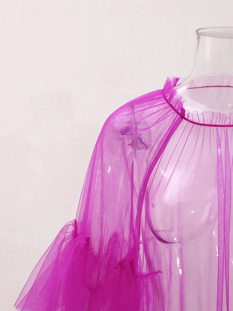Robe en mailles de volants