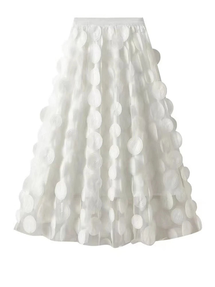 Jupe en maille en maille en forme de point élastique