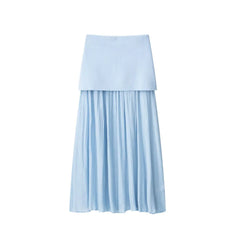 Elegant Solid Knitted Vest Skirts Sets