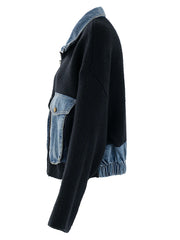 Cardigan tricot décontracté en jean