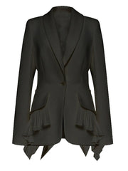 Blazer à volants plissés irréguliers