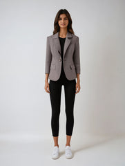 Textured 3d Floral Blazer – Sculpted Cotton-poly Tailoring