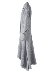 Striped Ruffles Blouse – Fluid Femininity in Stretch Jersey Knit