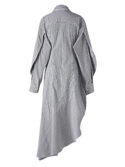 Striped Ruffles Blouse – Fluid Femininity in Stretch Jersey Knit
