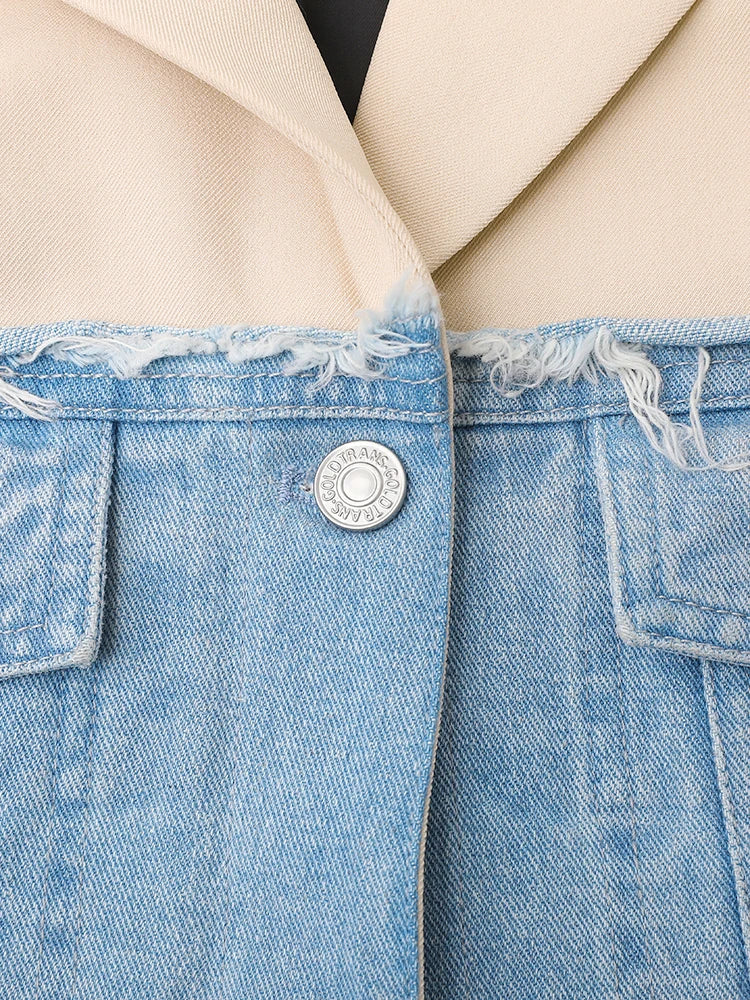 Veste de blazer en couleur en jean
