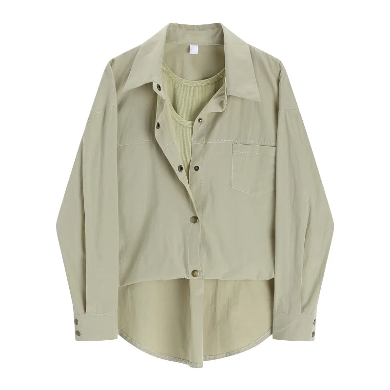 Blouse décontractée verte
