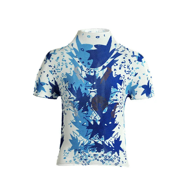 T-shirt plissé à col roulé