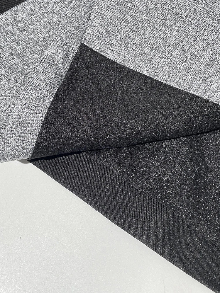 Gray Striped Bandage Blazer