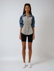 Stripe Splice Denim Shirt – Jersey Fusion Fit