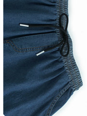Jean large à jambes de couleur taille haute