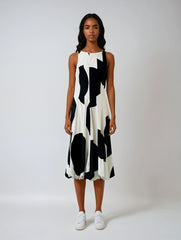 Boho Pleated Print Mini Dress