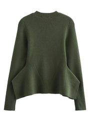 Pull d'ourlet en tricot vert