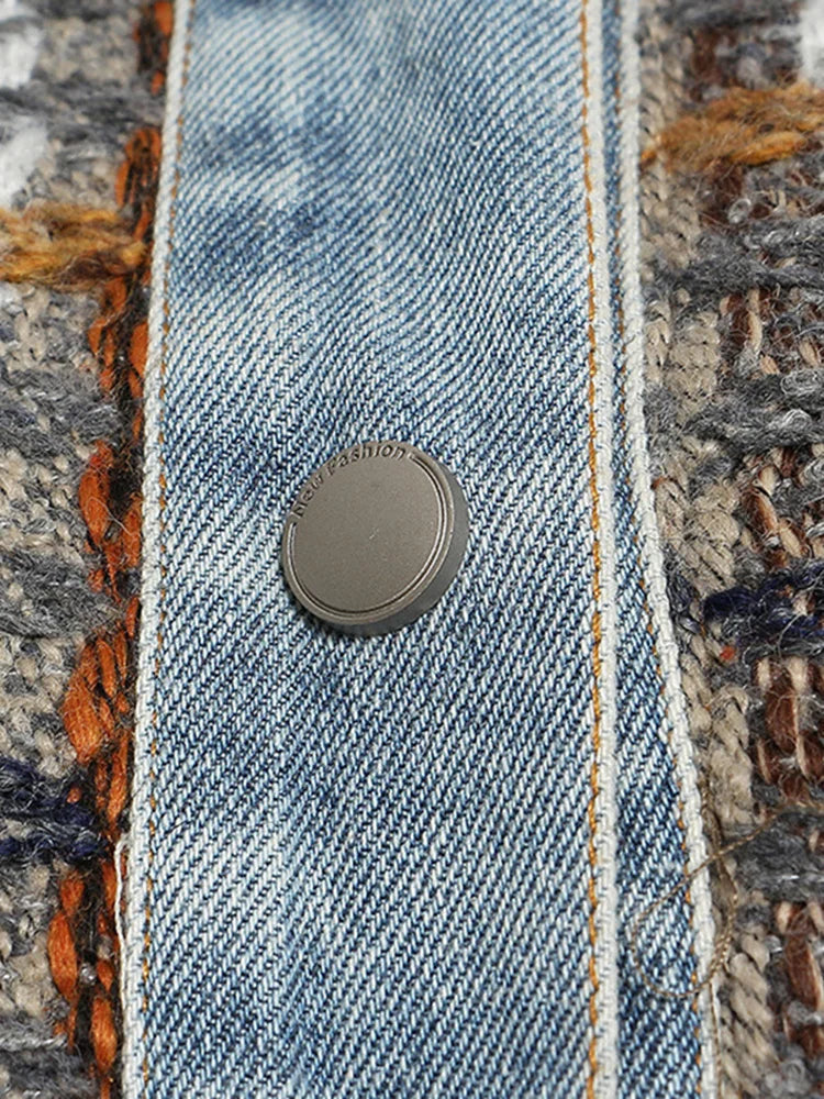 Veste en tweed à plaid en denim