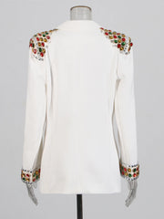 Spliced Crystal Embellished Blazer