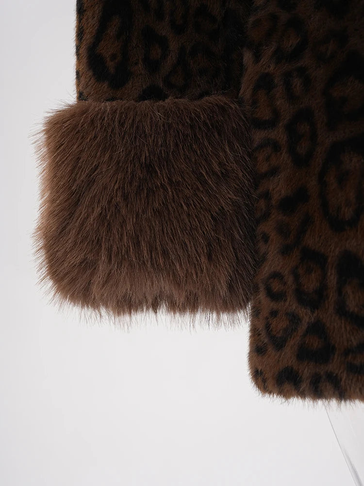 Veste en fausse fourrure brune