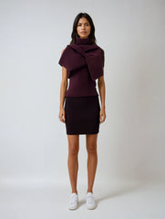 Bordeaux Bliss Sleeveless Knit Turtleneck