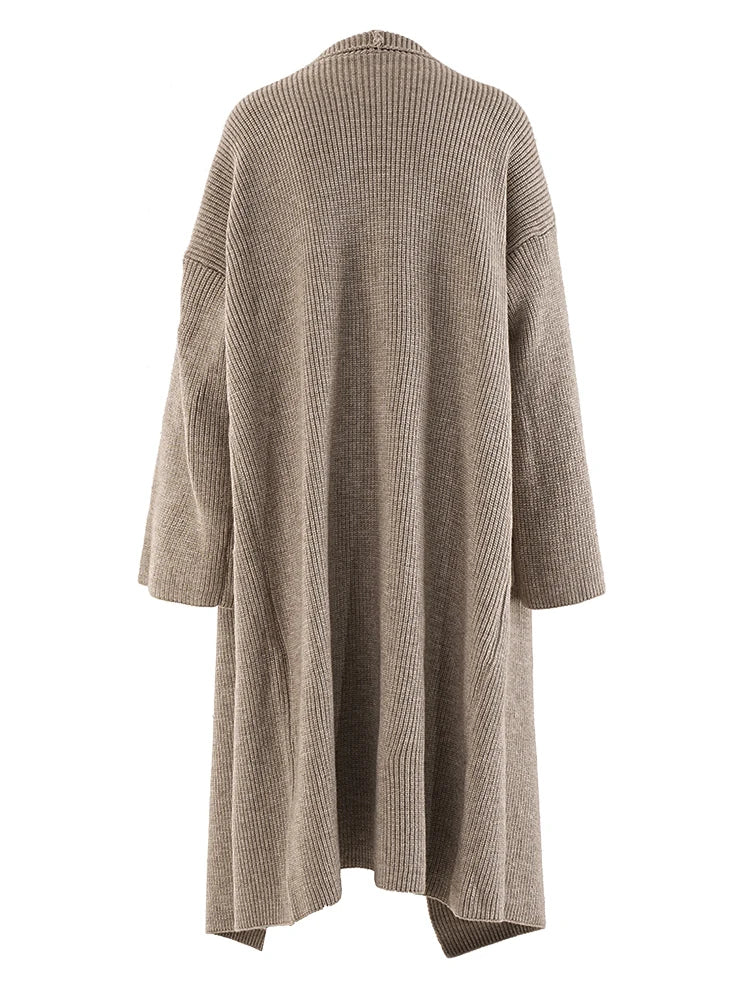 Cardigan surdimensionné kaki tricot