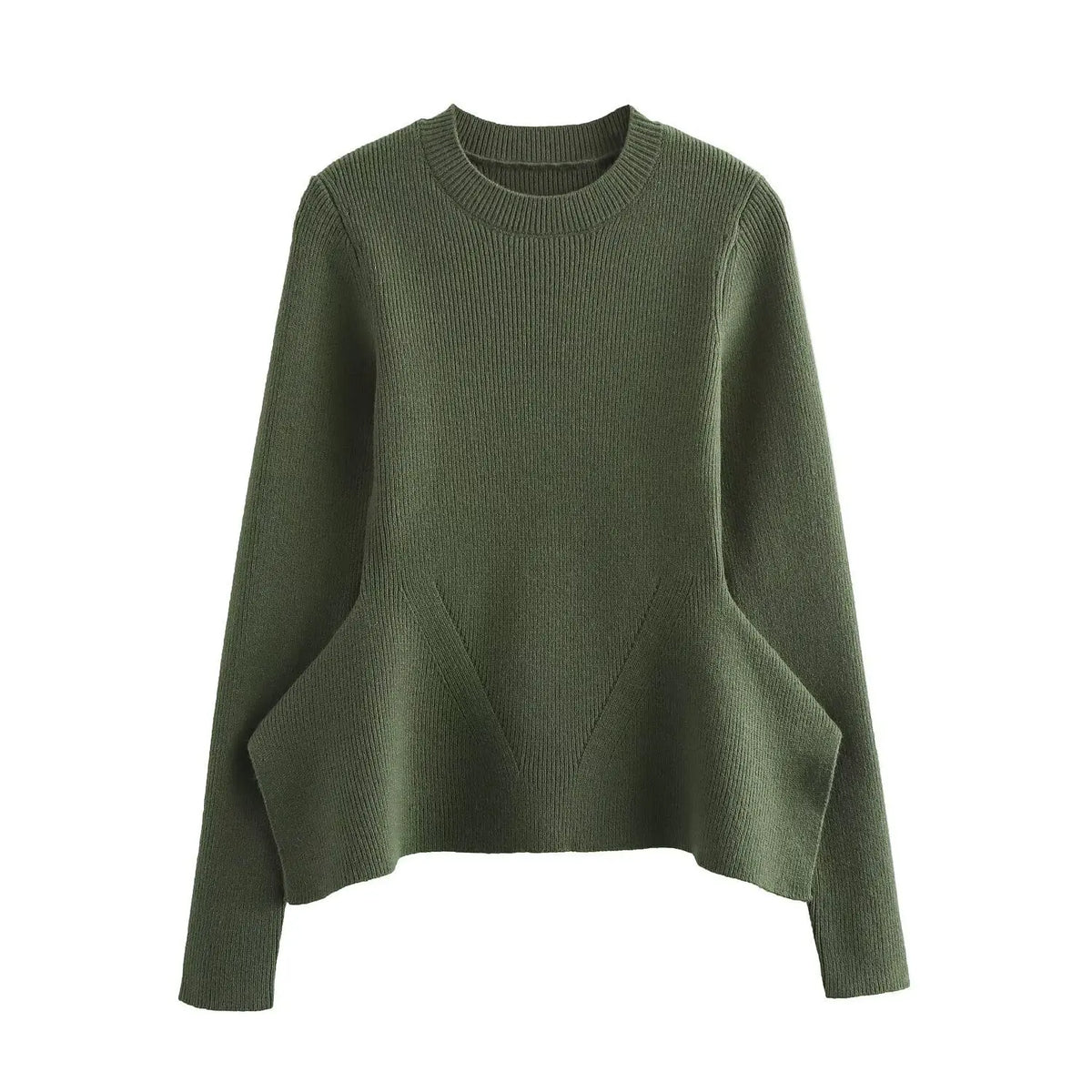 Pull d'ourlet en tricot vert