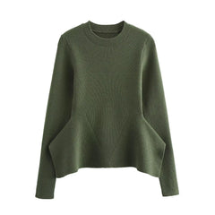 Pull d'ourlet en tricot vert