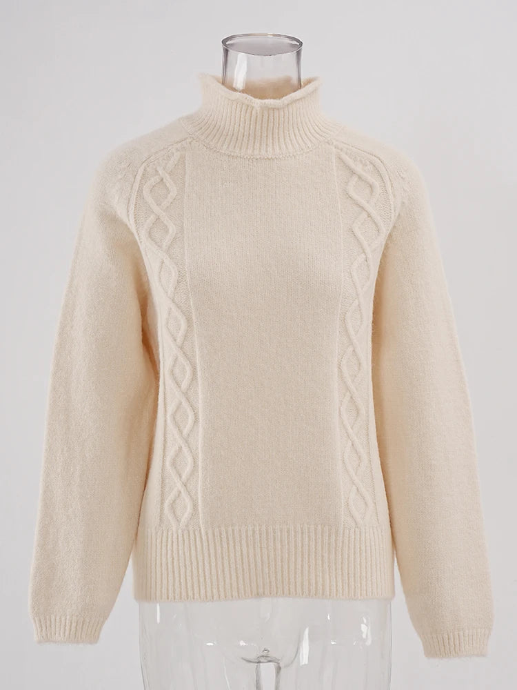 Pull en tricot à col roulé bleu confortable