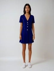 Sophisticated Knit Mini Dress – V-Neck Ruffle Charm