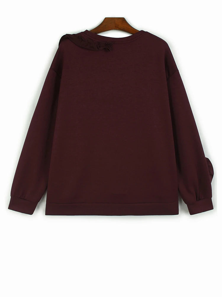 Sweat-shirt de pull de fleur de vin