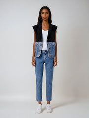 Blue Denim Casual Vest