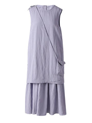 Light Purple Irregular Splice Vest Dress