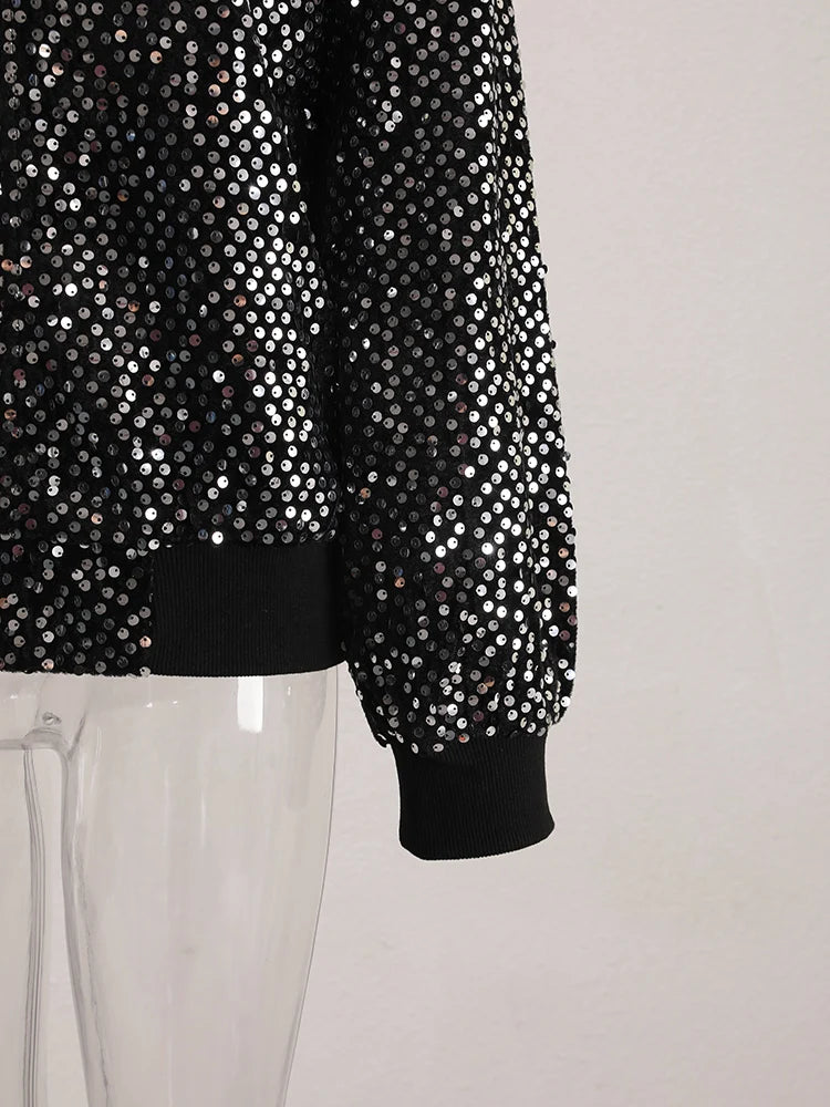 Veste à paillettes noires