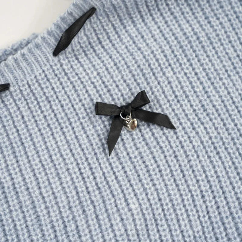 Pull en tricot à bowknot