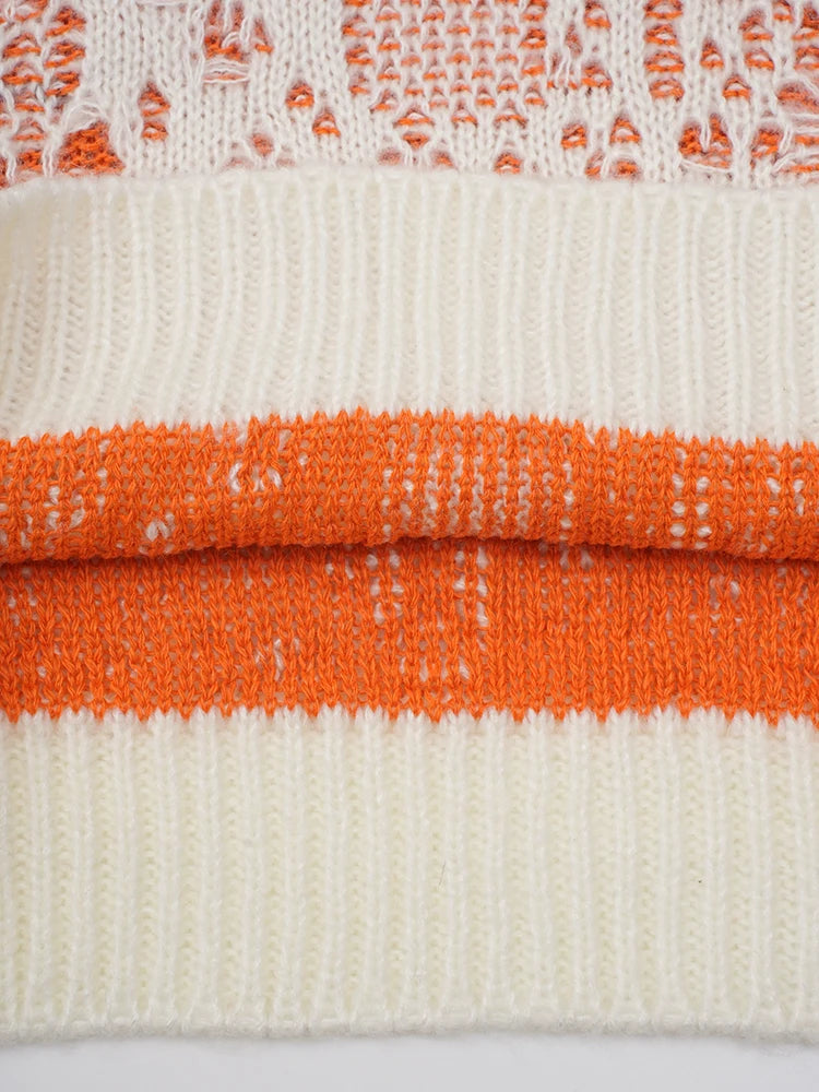 Pull en tricot surdimensionné orange