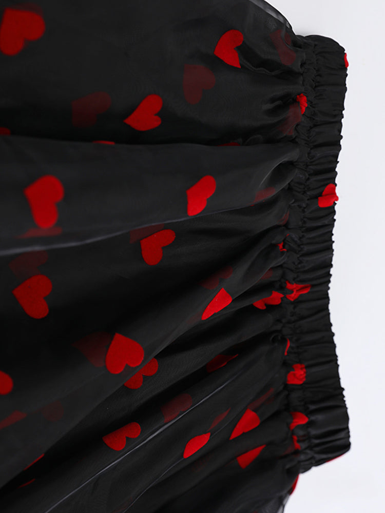 Jupe imprimée en tulle A-line