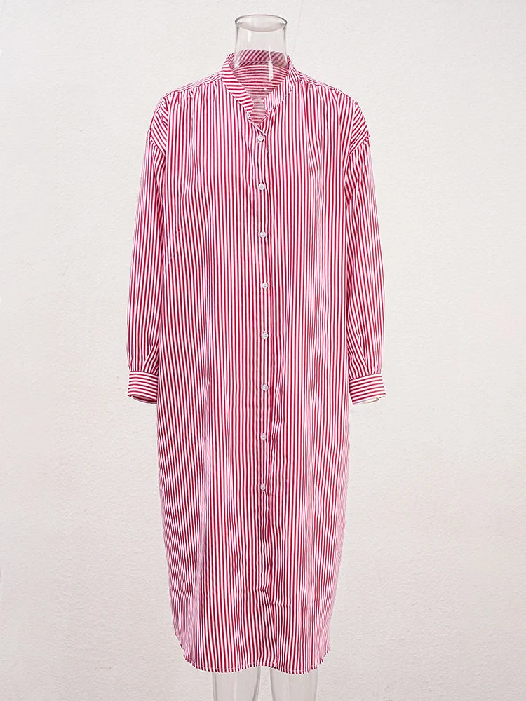 Robe de chemise midi rayée