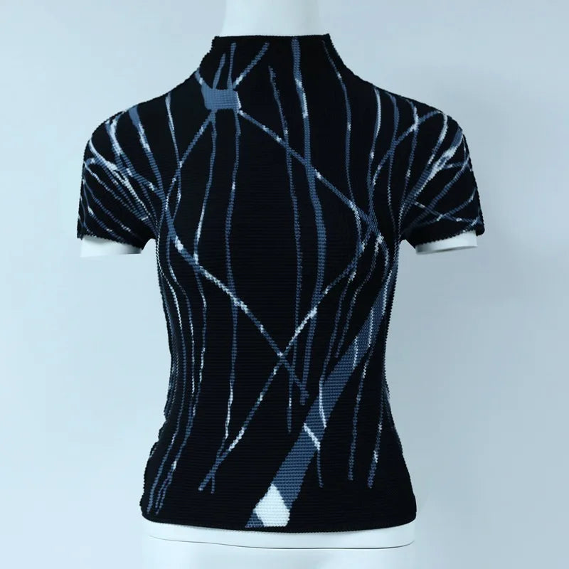 T-shirt plissé à col roulé