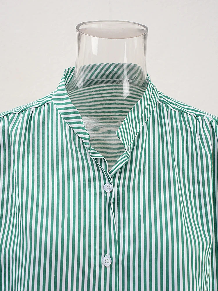 Robe de chemise midi rayée