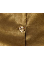 Yellow Satin Button-up Vest & Wide-leg Pants Suit