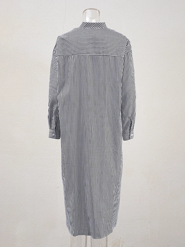 Robe de chemise midi rayée