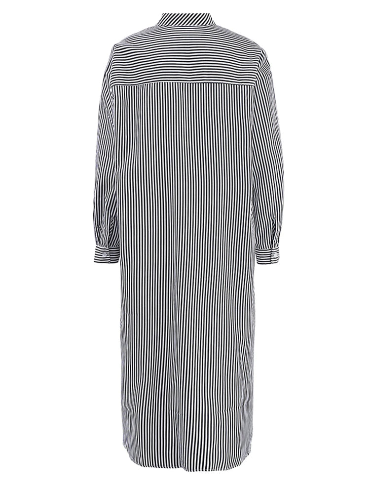 Robe de chemise midi rayée