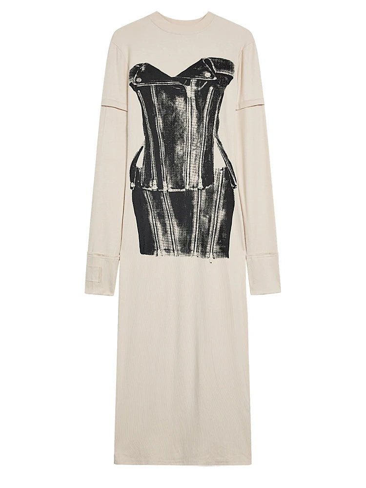 Robe en tricot à imprimé abricot