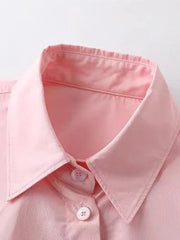 Chemisier décontracté asymétrique rose