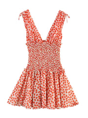 Summer Boho Backless Pleated Mini Dress