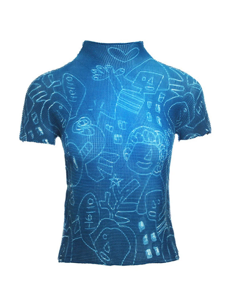 T-shirt plissé à col roulé