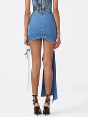 Rose Denim Mini Skirt