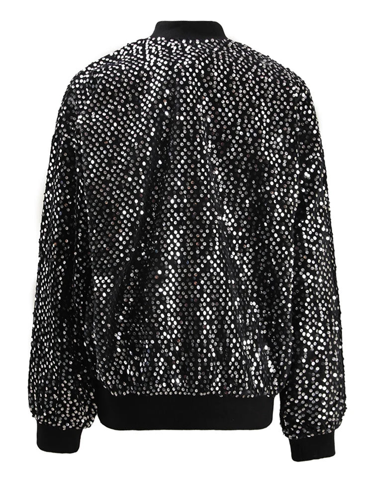 Veste à paillettes noires