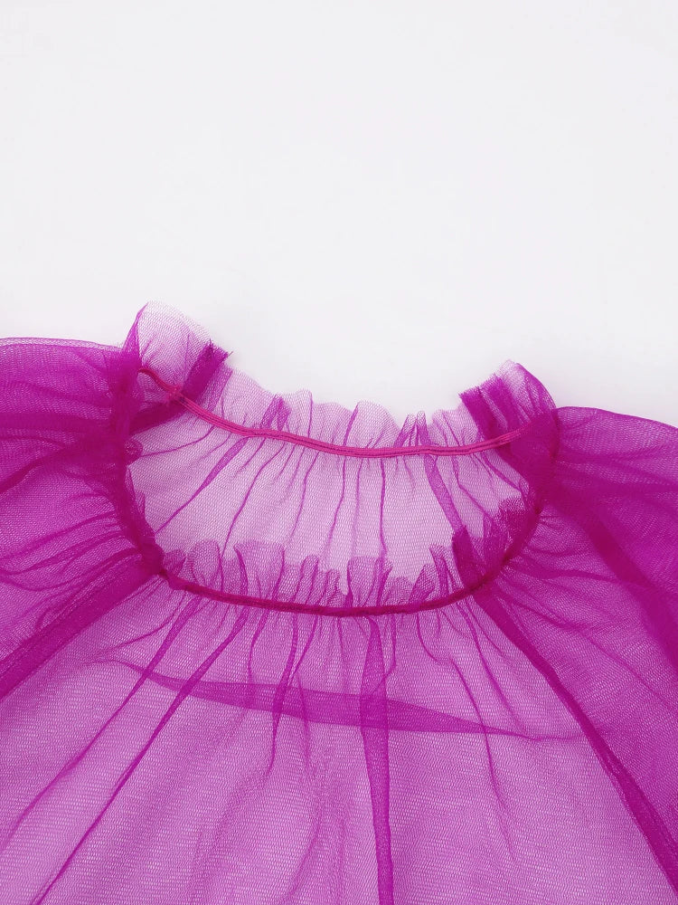 Robe en mailles de volants