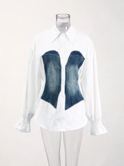 Denim Patchwork Blouse