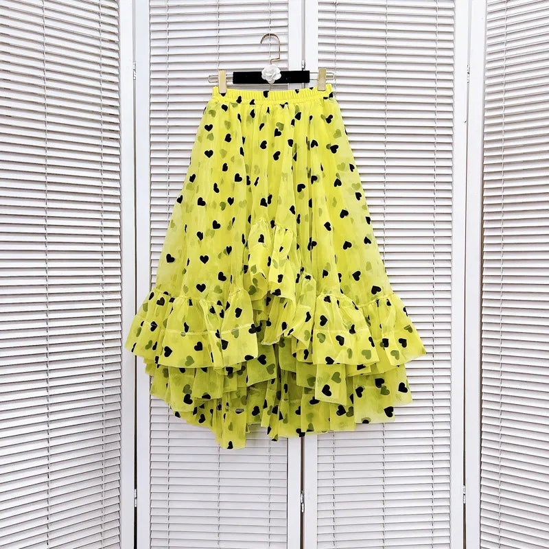 Jupe imprimée en tulle A-line