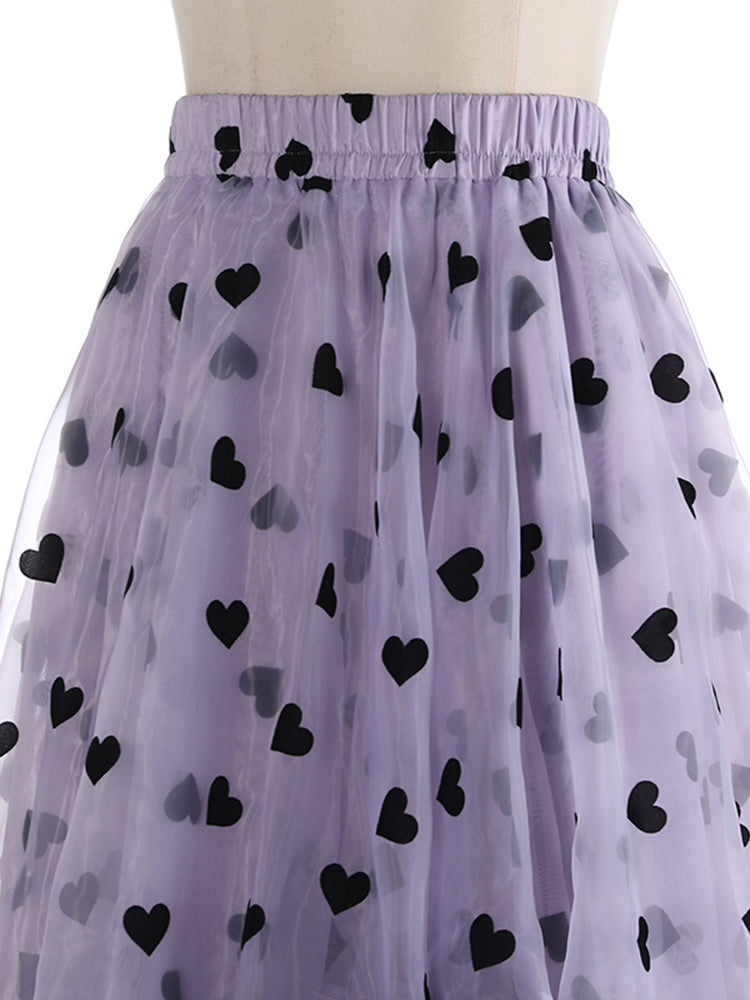 Jupe imprimée en tulle A-line