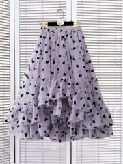 Jupe imprimée en tulle A-line